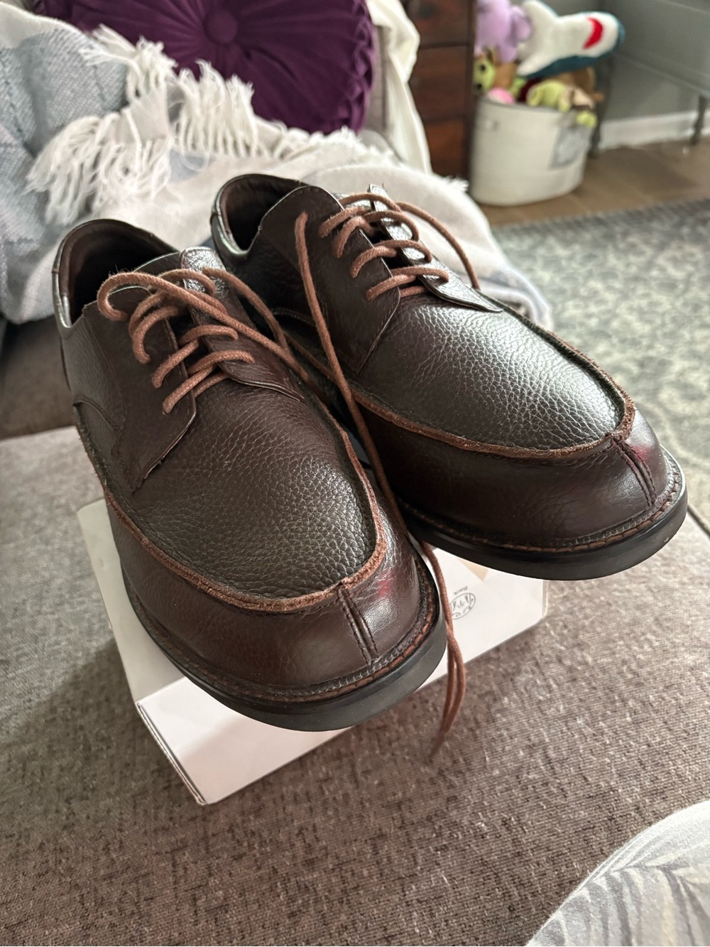 Men's Brown Leather Lace-Up Casual Shoes